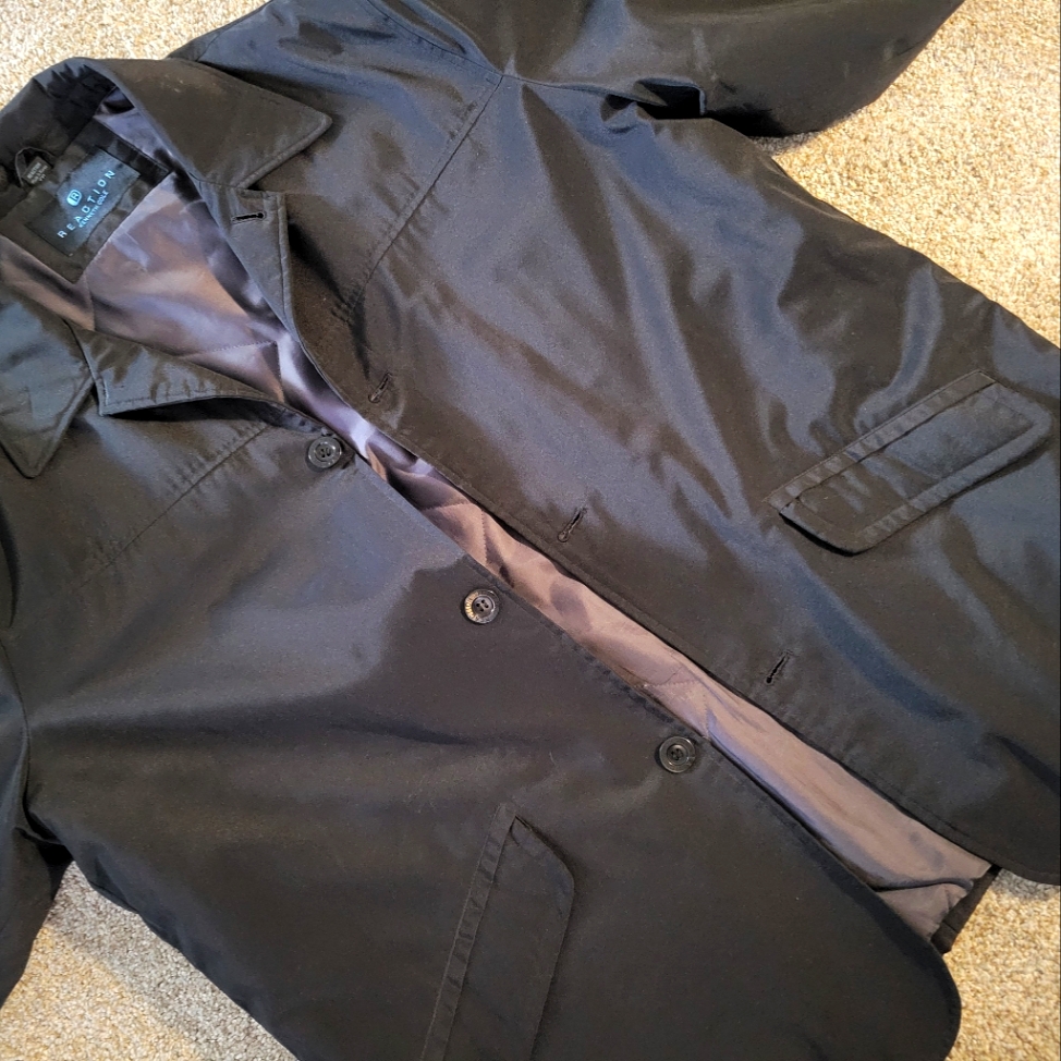 Men's Kenneth Cole Xl T Black, Button Up Jacket